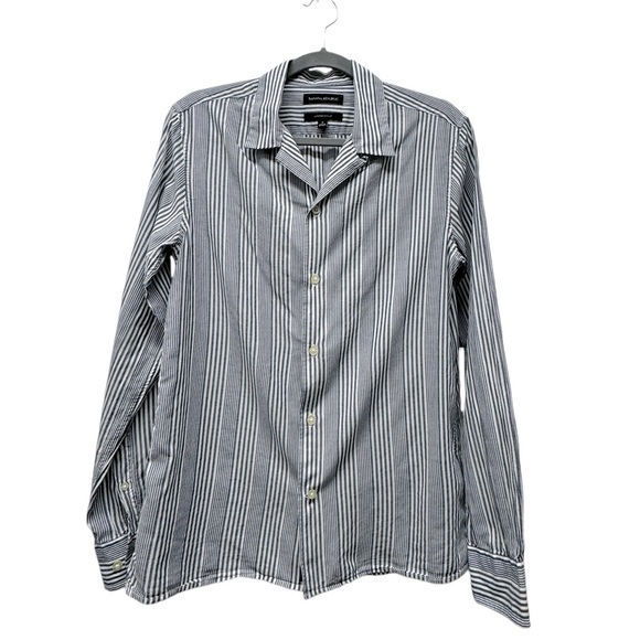 Banana Republic Untucked slim fit long sleeve button down shirt, stripes, small - Picture 1 of 7